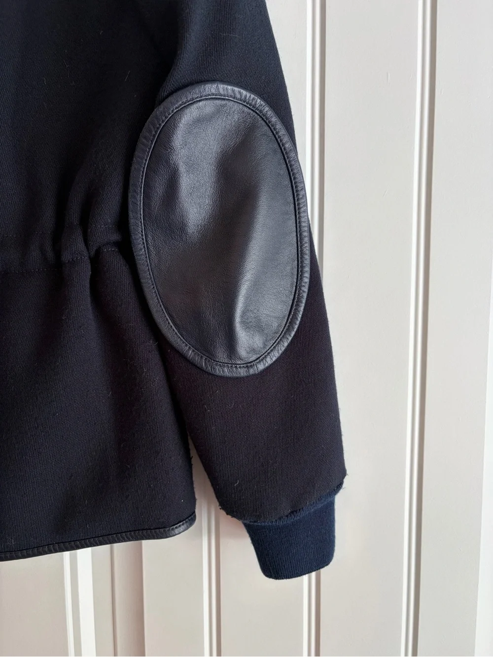 Tory Burch Hilary Quilted Tech Combo Bomber Jacket Navy Women's Size 0 Shaping